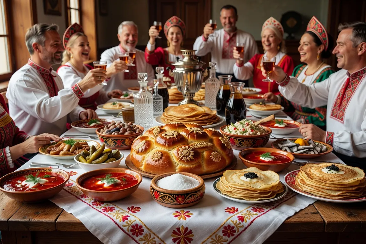 Jeu traditionnel du vykup lors d'un mariage russe près d'une voiture décorée de rubans