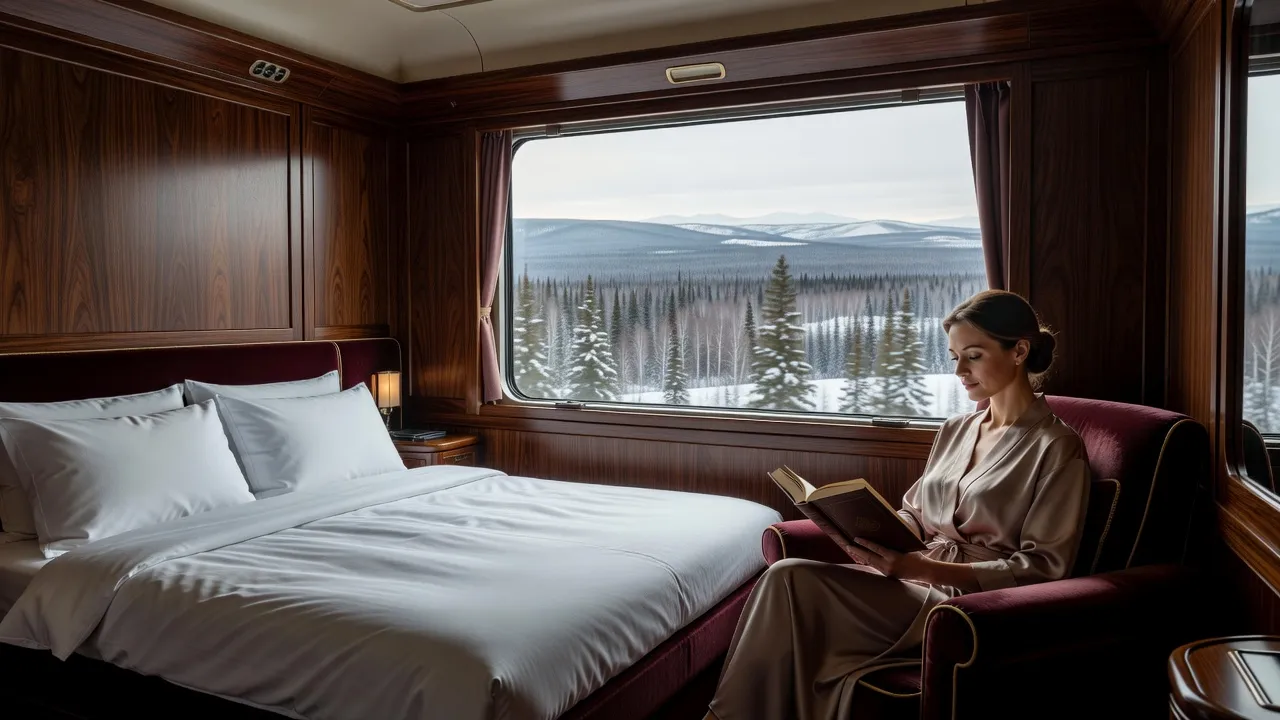 Cabine de luxe privative dans un train russe premium