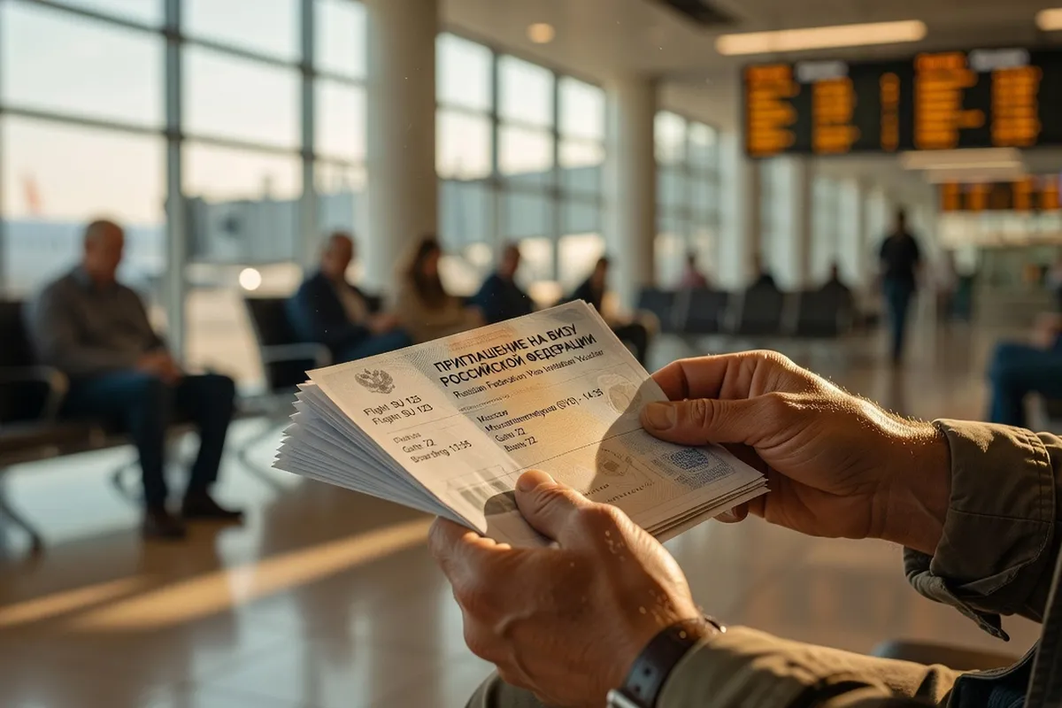 Calendrier et passeport russe symbolisant les délais de traitement du visa touristique